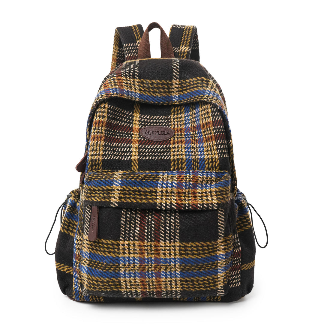 Cozy Plaid Patterned School Backpack Kalsten