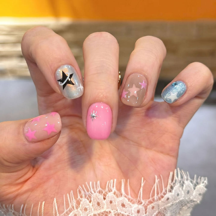 Decorative Nail Art Set with Star and Heart Accents Kalsten