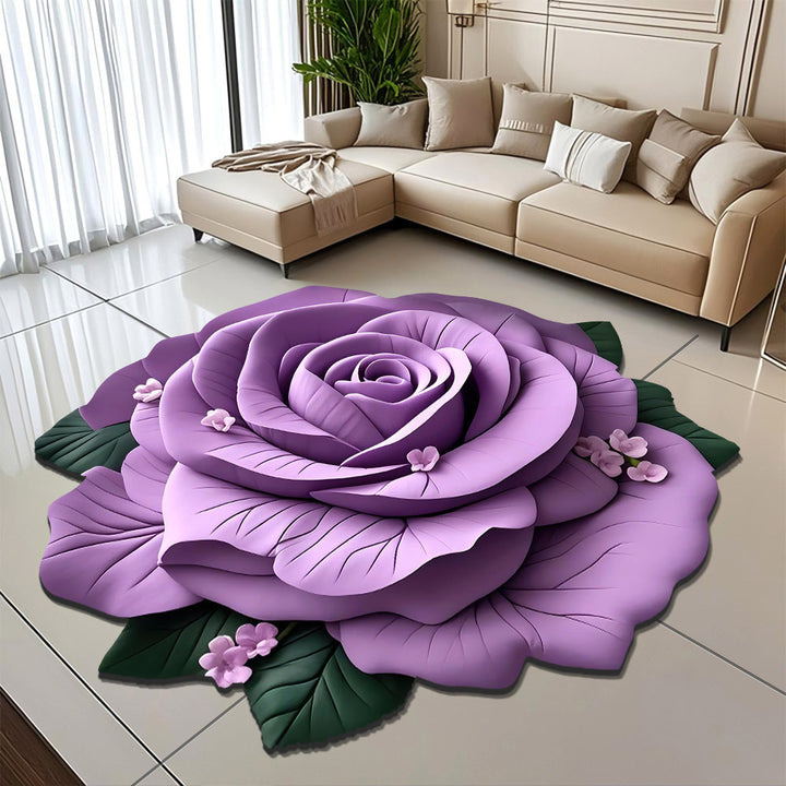 Floral-Themed Plush Area Rug