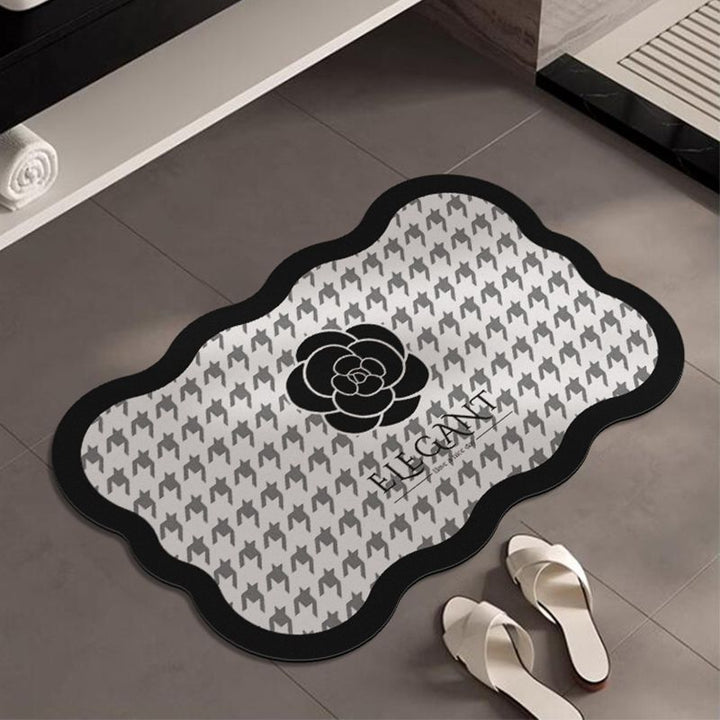 Elegant Floral Accent Bath Mat
