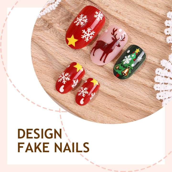 Artificial nail set with Christmas motifs and festive designs Kalsten