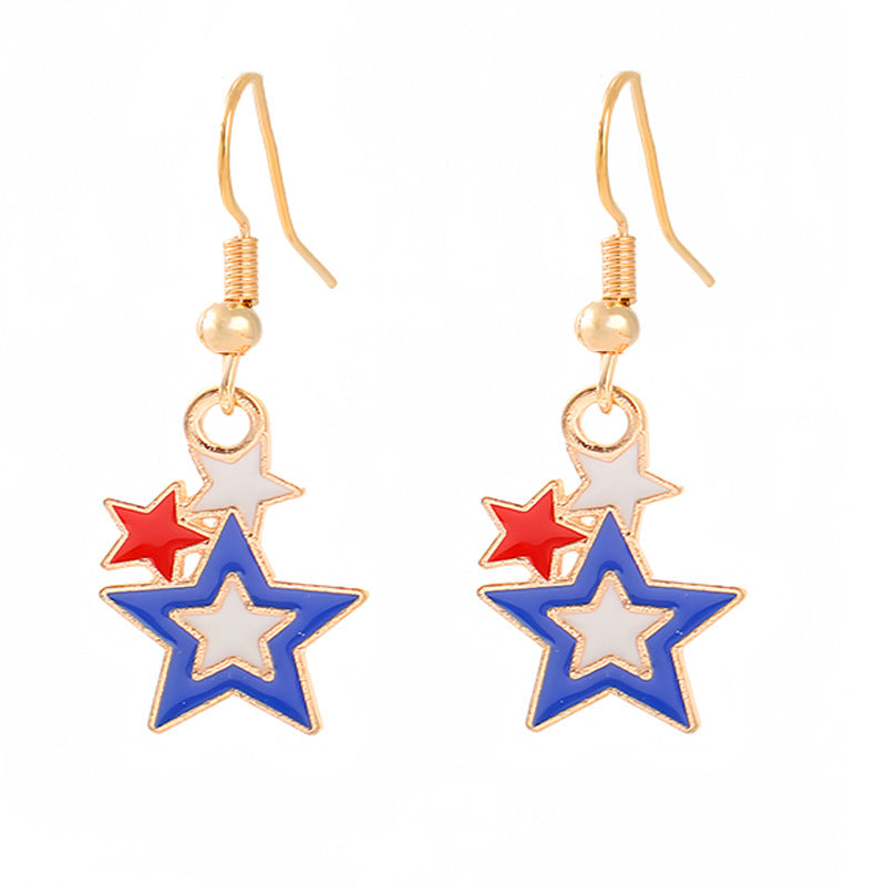 Women's nan patriotic horseshoe enamel dangle earrings with star-accented design and fishhook findings Kalsten