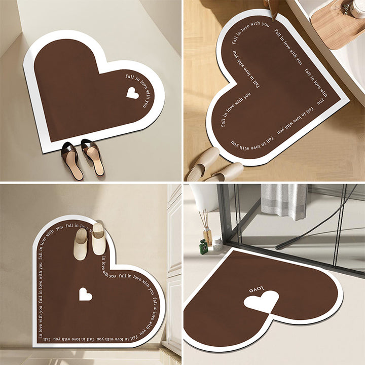 Heart-Shaped Bathroom Rug