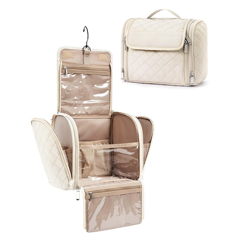 Cosmetic Organizer Bag with Removable Hook and Transparent Compartments Kalsten