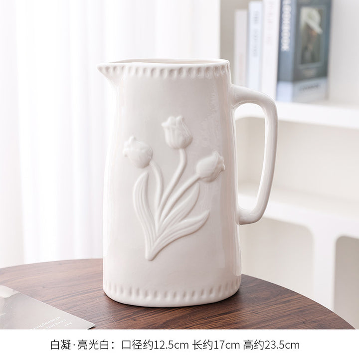 Elegant Decorated Ceramic Pitcher