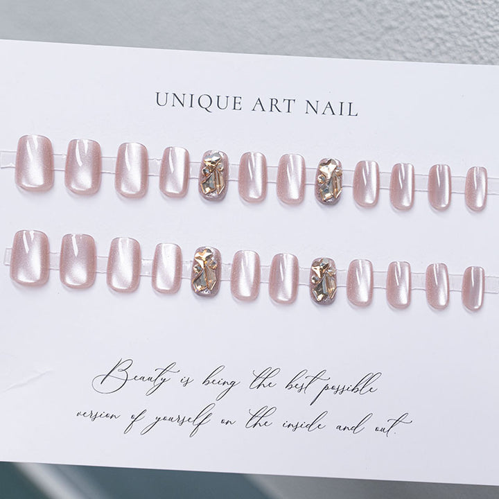 Elegant Rhinestone-Embellished Press-On Nails