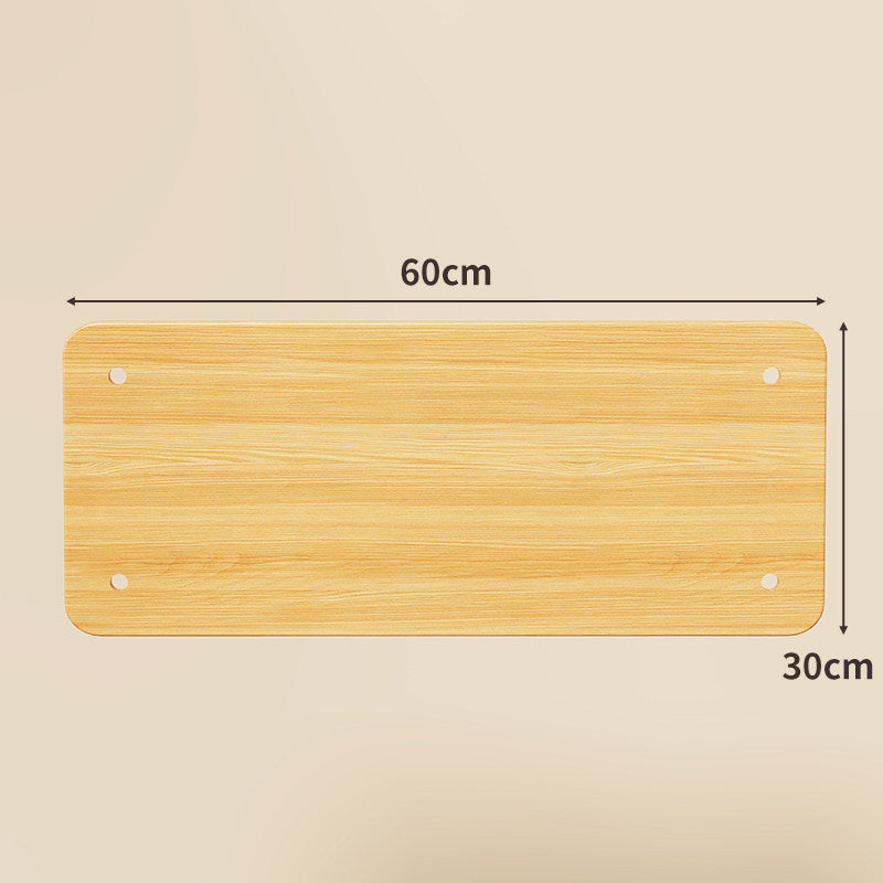 Compact Square Bamboo Shelf Panel with Rounded Corners and Pre-Drilled Mounting Holes