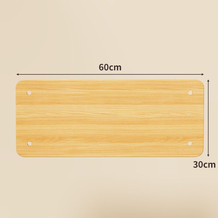 Compact Square Bamboo Shelf Panel with Rounded Corners and Pre-Drilled Mounting Holes