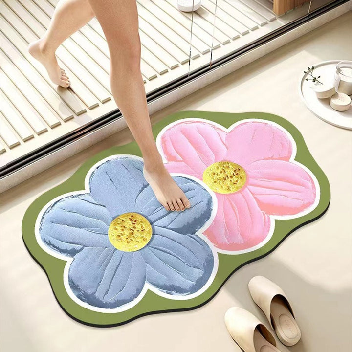Luxurious Floral Design Bath Mat