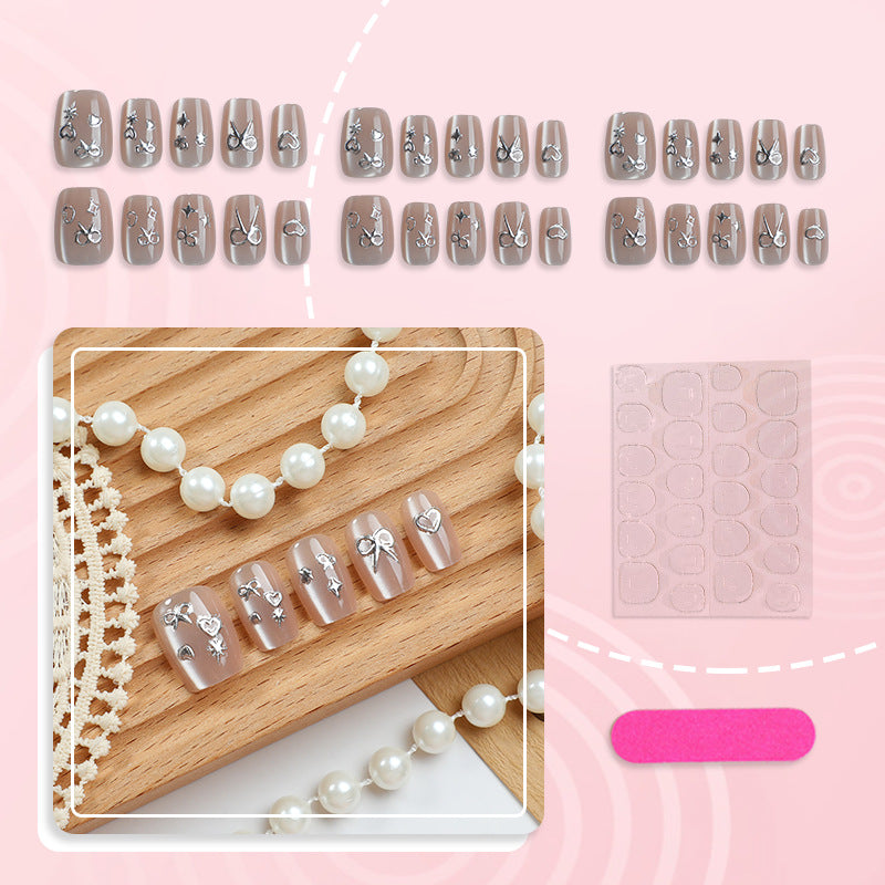 Elegant Decorative Press-On Nail Art Set 1790738679