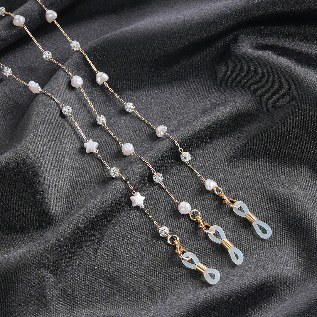 Pearl and Crystal Decor Eyewear Chain Kalsten