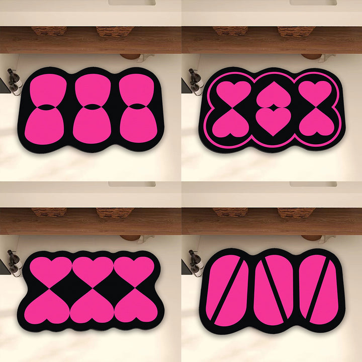 Elegant Heart-Shaped Bath Mat