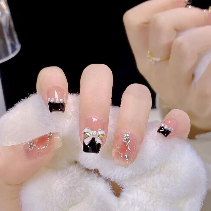 Premium Rhinestone-Embellished Press-On Nail Art Kalsten
