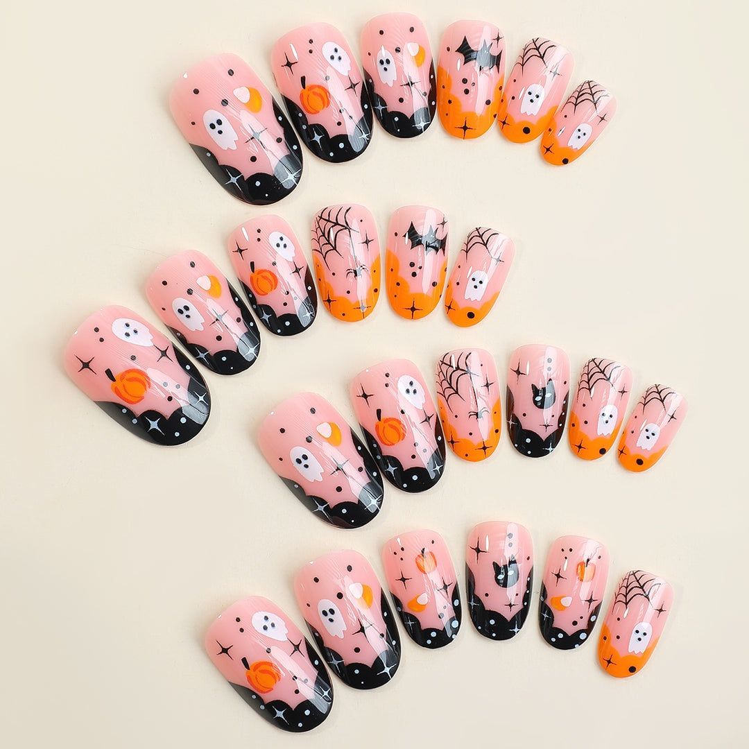 Artificial artificial nails with creepy Halloween designs Kalsten