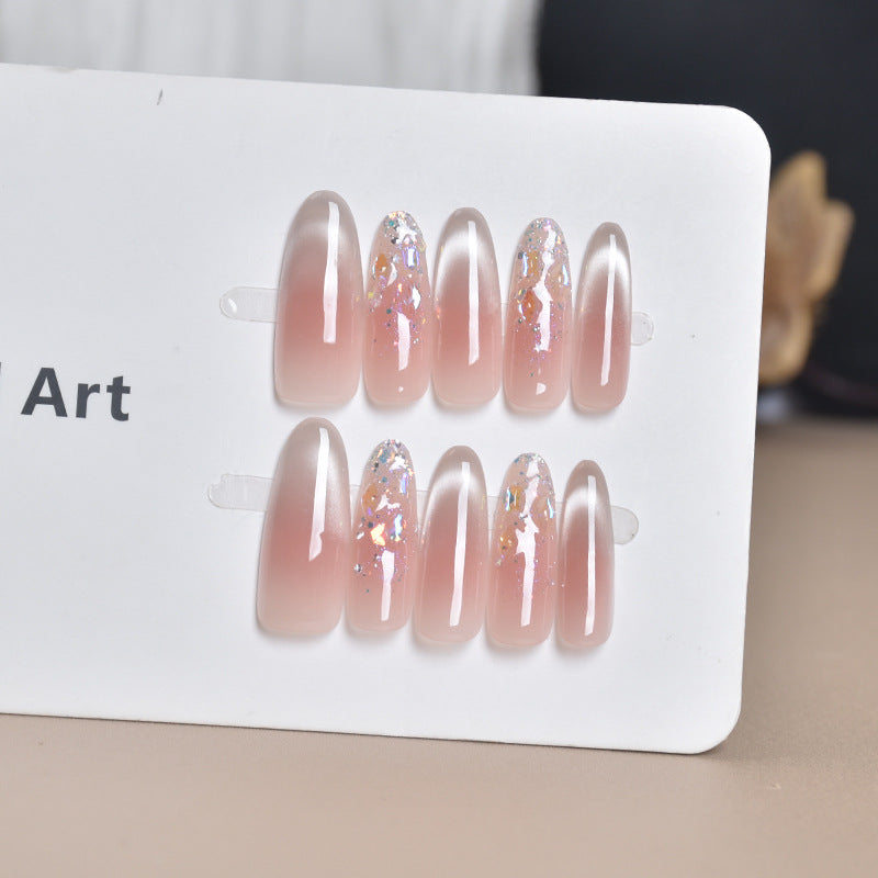 Artistic Gem-Accented Press-On Nail Extensions Kalsten