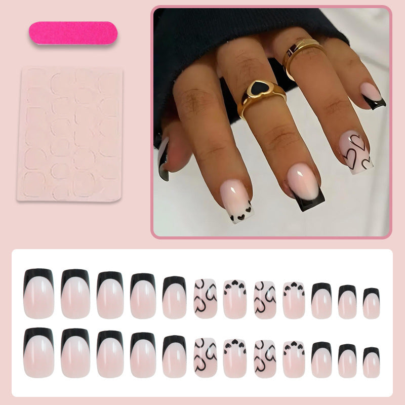 Nail art set with playful heart design Kalsten