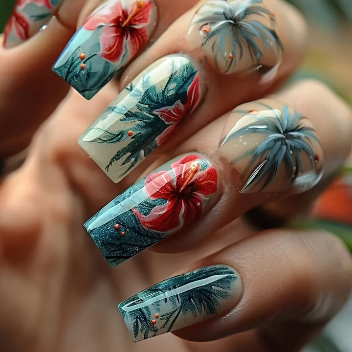 Floral Design Gel Nail Art Kalsten