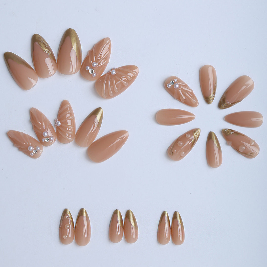 Artistic fingernails with curved decorations Kalsten