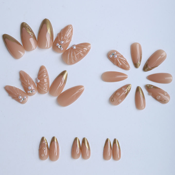 Artistic fingernails with curved decorations Kalsten