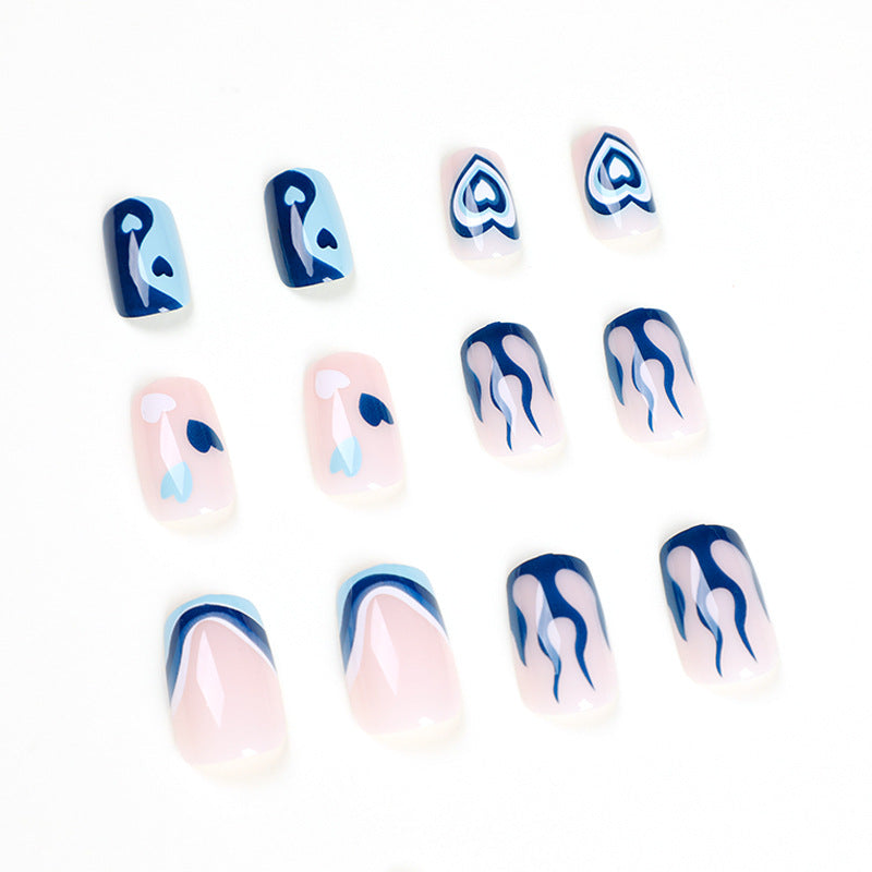 Artful Nail Art with Hearts and Geometric Patterns Kalsten