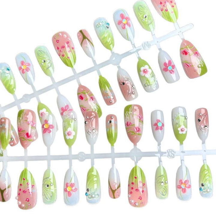 Artistic Floral Design Press-On Nail Set Kalsten
