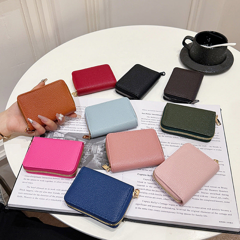 Compact Textured Zip Wallet
