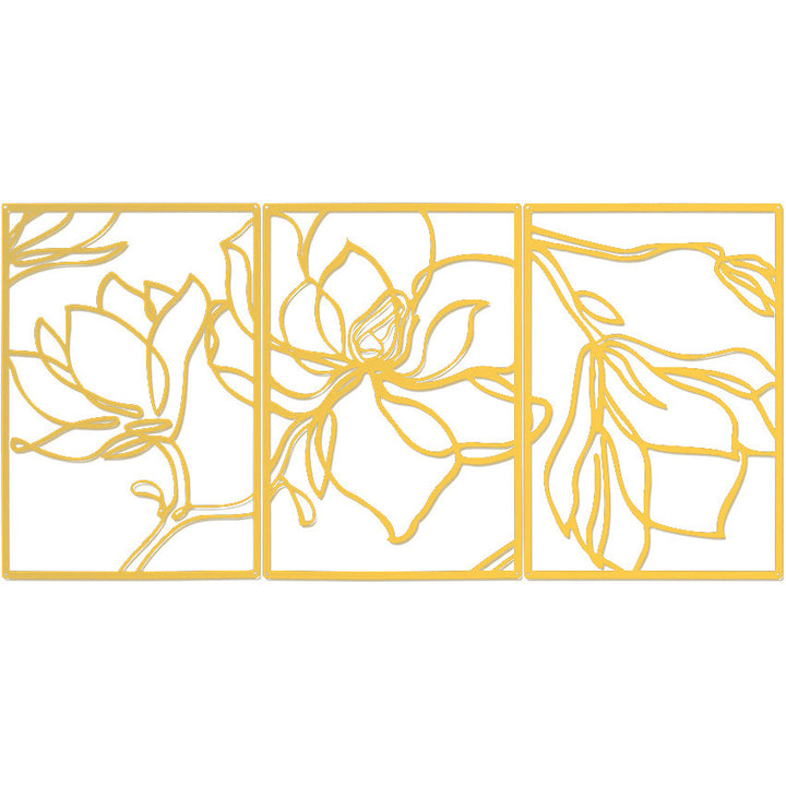 Elegant Floral Wall Art Sculpture Set Kalsten