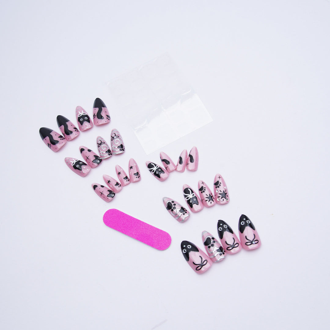 Nail art set with cat pattern Kalsten