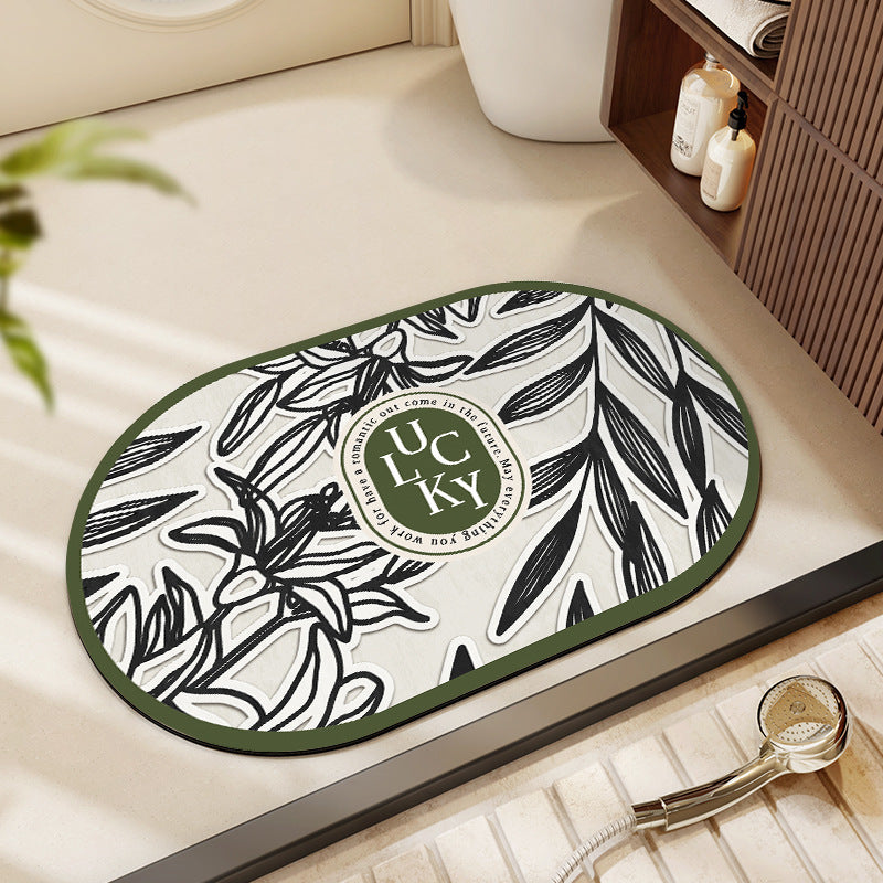 Floral Patterned Bath Mat Kalsten