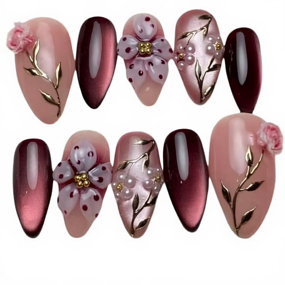 Floral Luxury Press-On Nail Art Set Kalsten