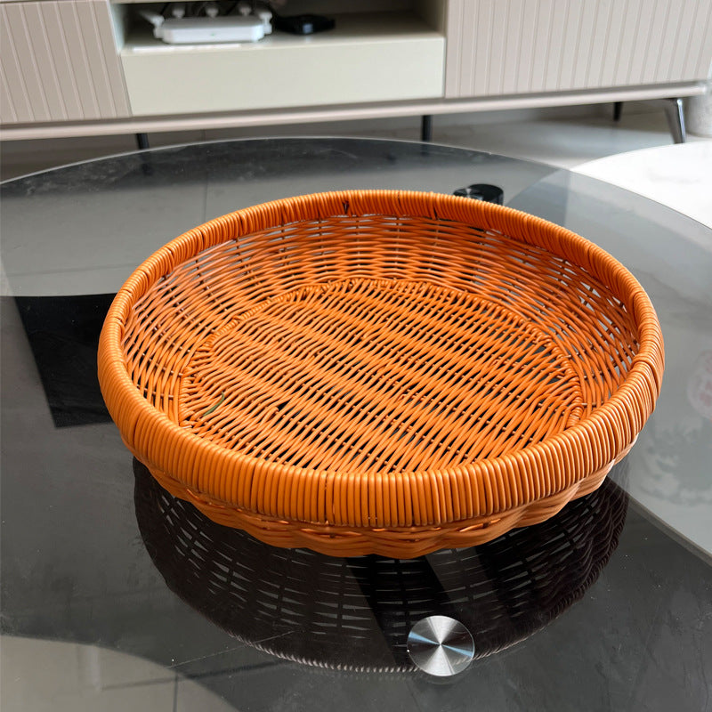 Decorative Round Woven Serving Tray Kalsten