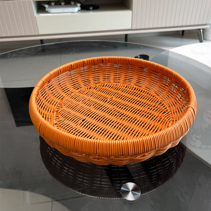 Decorative Round Woven Serving Tray Kalsten
