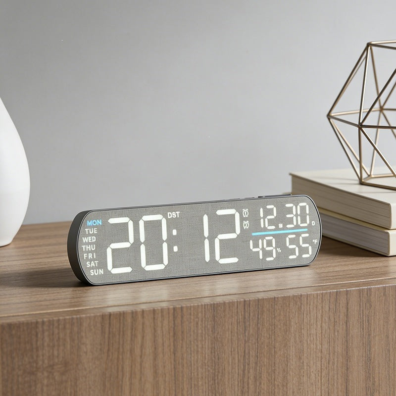 Digital alarm clock with wood look and temperature display Kalsten