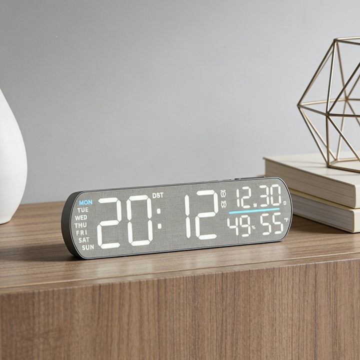 Digital alarm clock with wood look and temperature display Kalsten