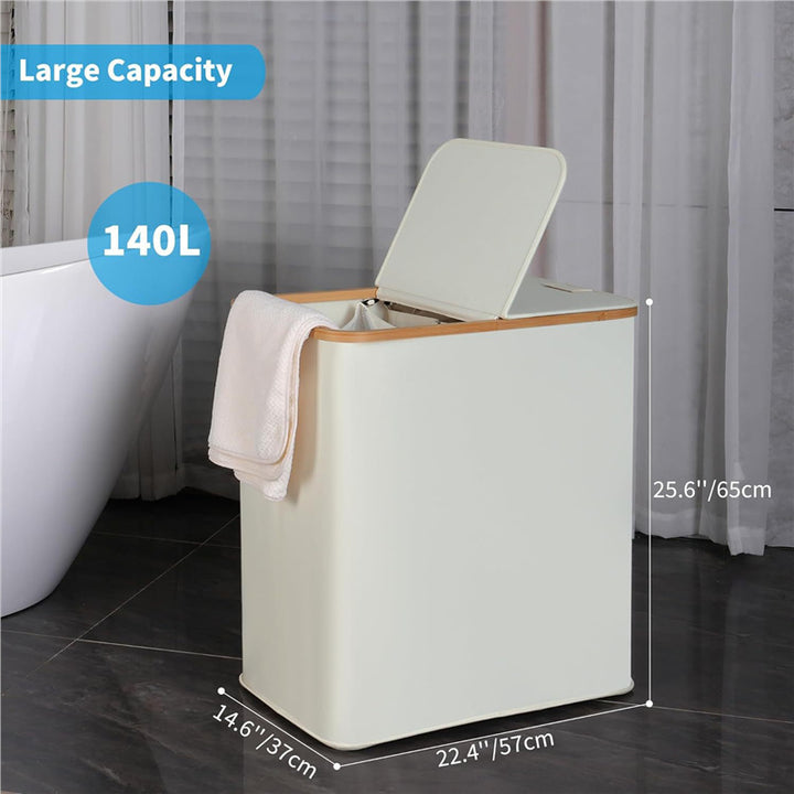 Laundry basket with lid and shelf table Kalsten