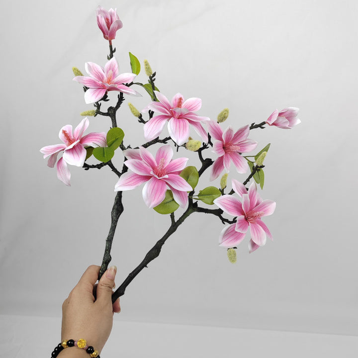 Lifelike Floral Stem with Soft Petals