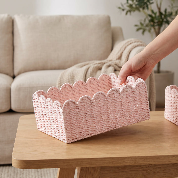 Modern storage basket with wavy edge Kalsten