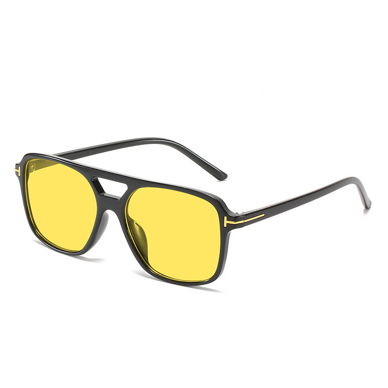 Square Frame Sunglasses with Unique Lens Cut Kalsten