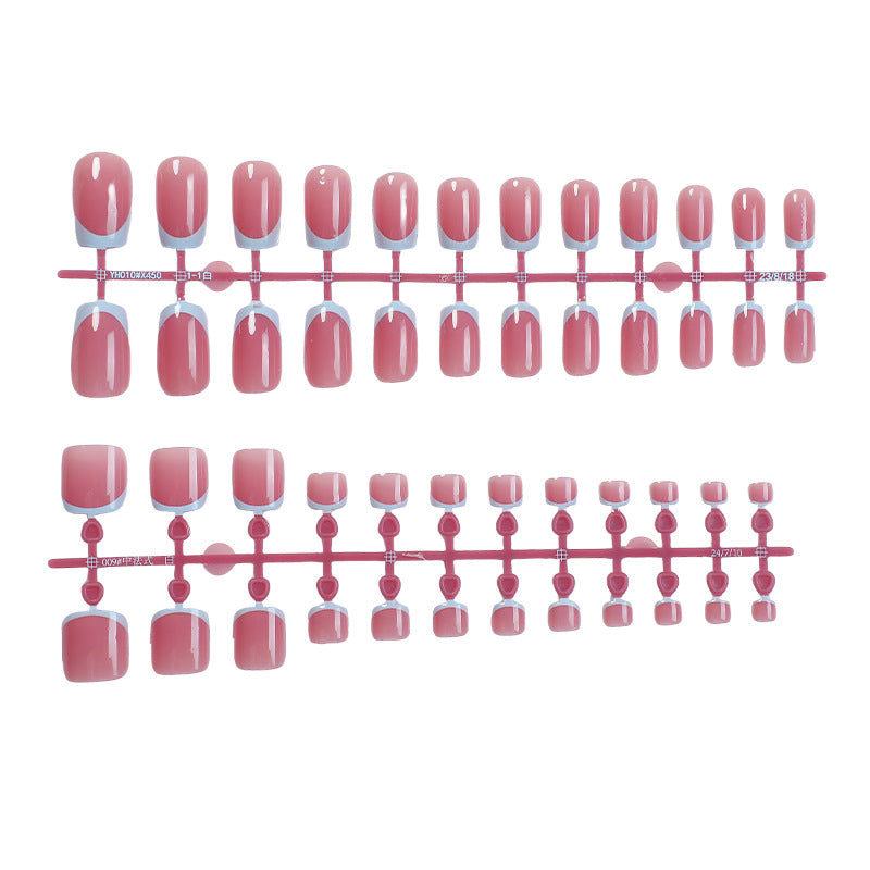 Artistic French Tip Press-On Nails Set kalsten