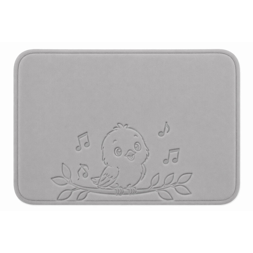 Playful Bird-Themed Bath Mat