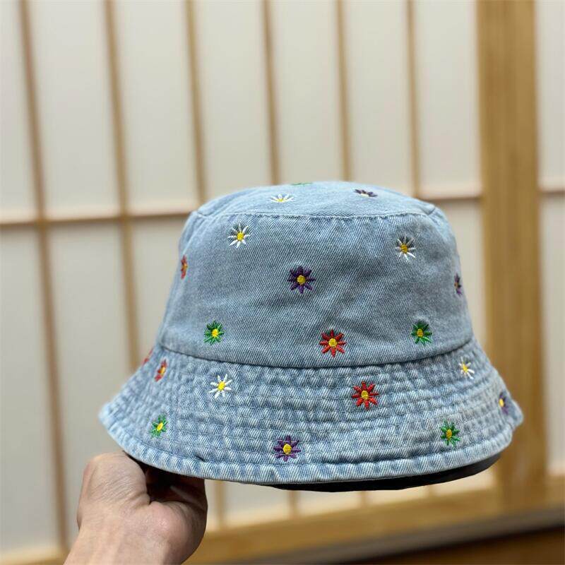 Embroidered Flower Bucket Hat