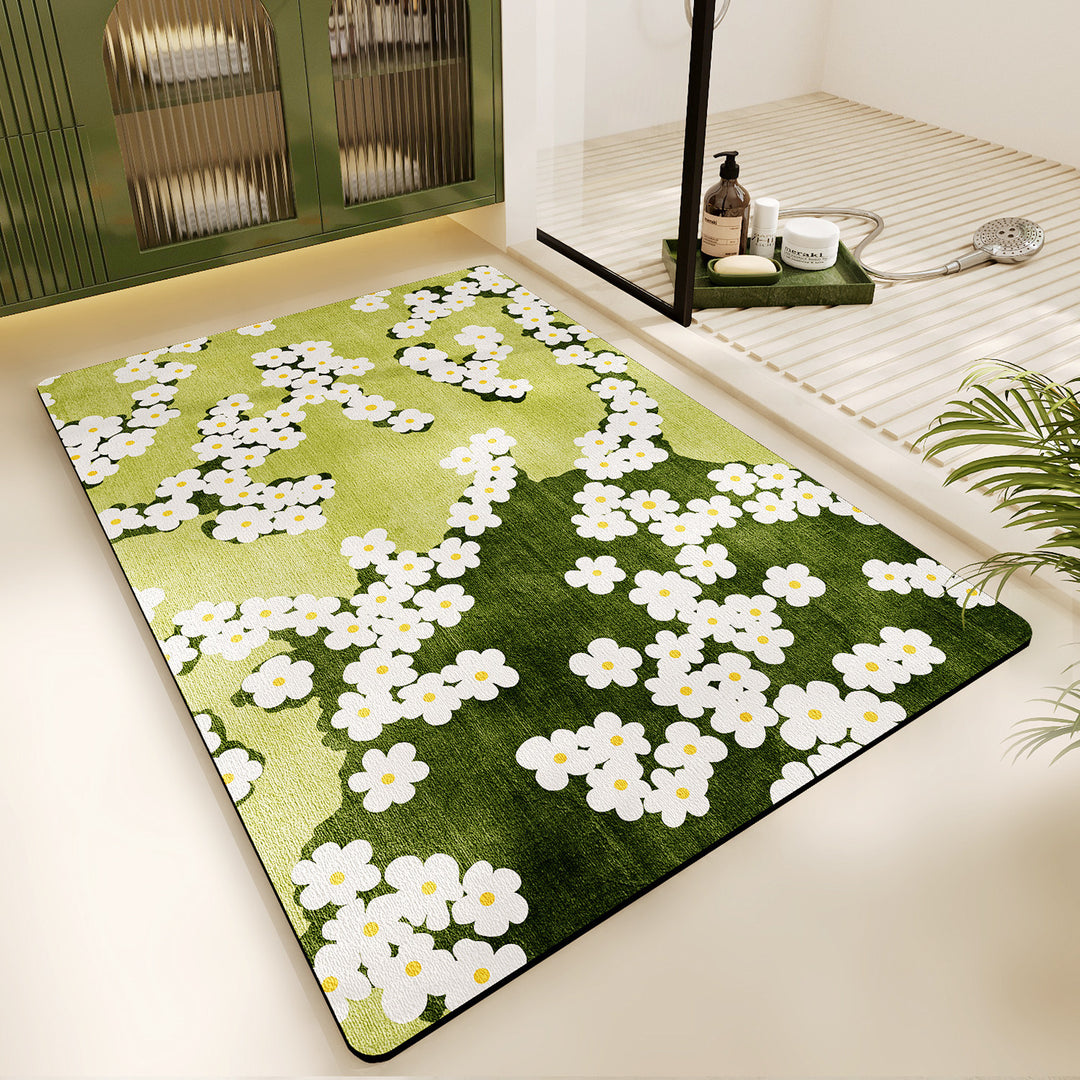 Floral Design Bath Mat