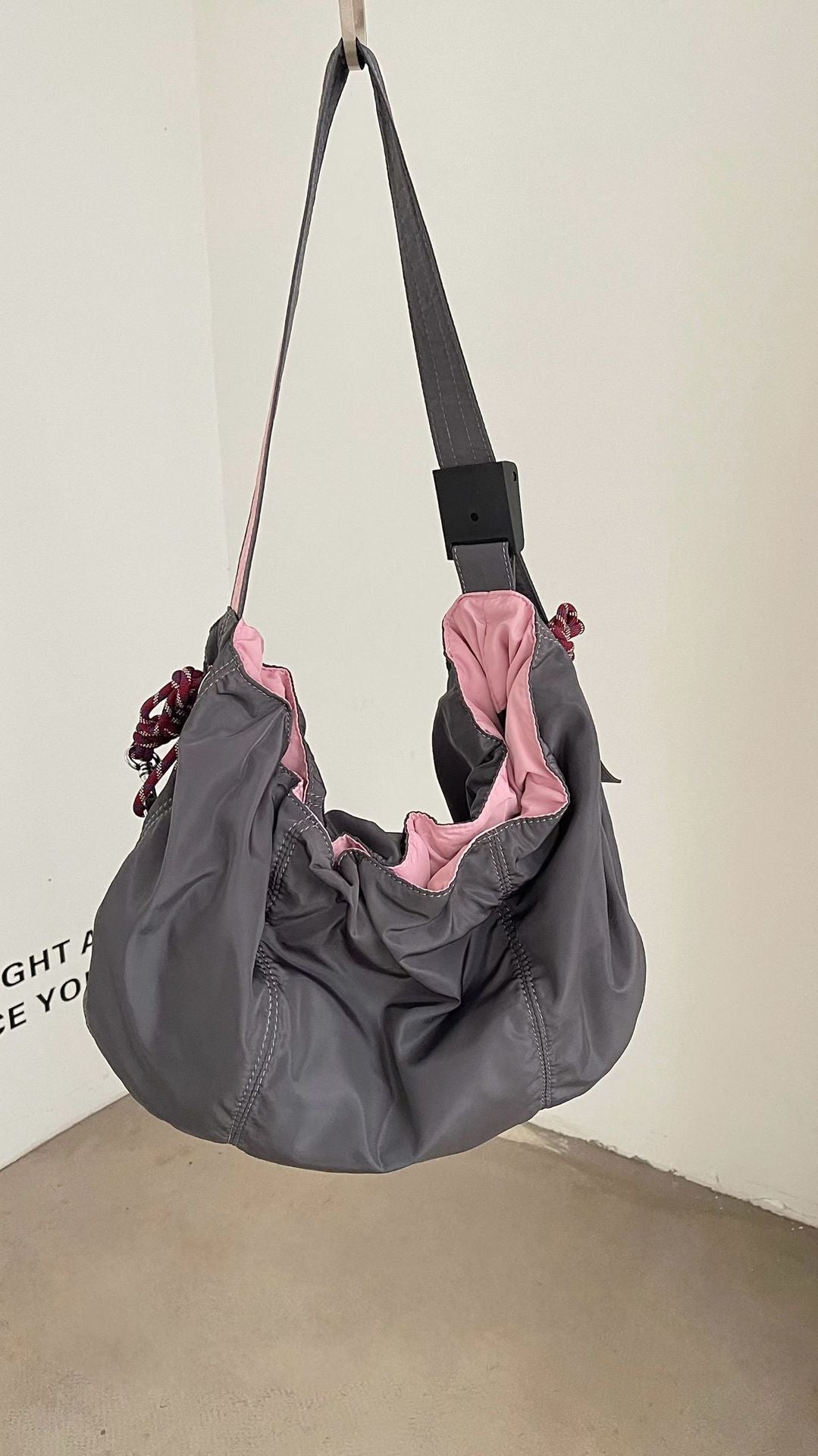 Functional Drawstring Shoulder Bag