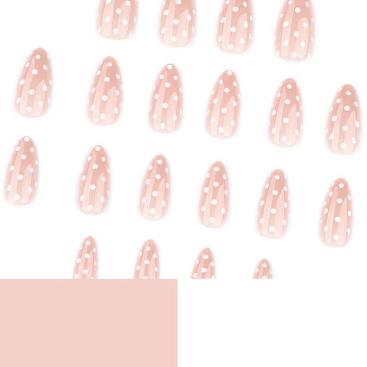 Artful Nail Extensions with Delicate Dots Kalsten