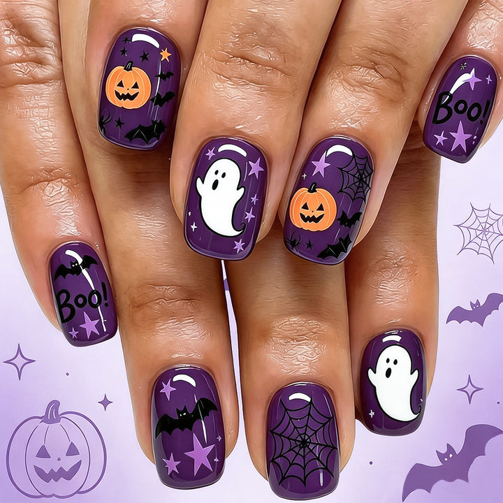 Halloween-Themed Press-On Nail Art Kalsten