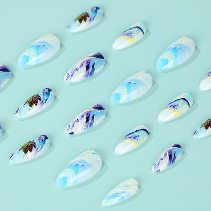 Artificial nails in elegant floral design Kalsten