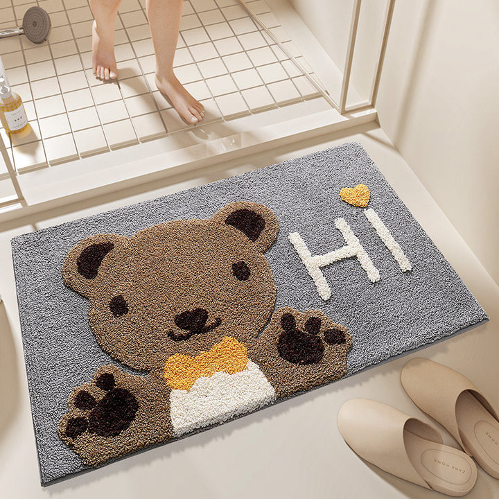 Cute Cartoon Bunny-Themed Bath Mat Kalsten