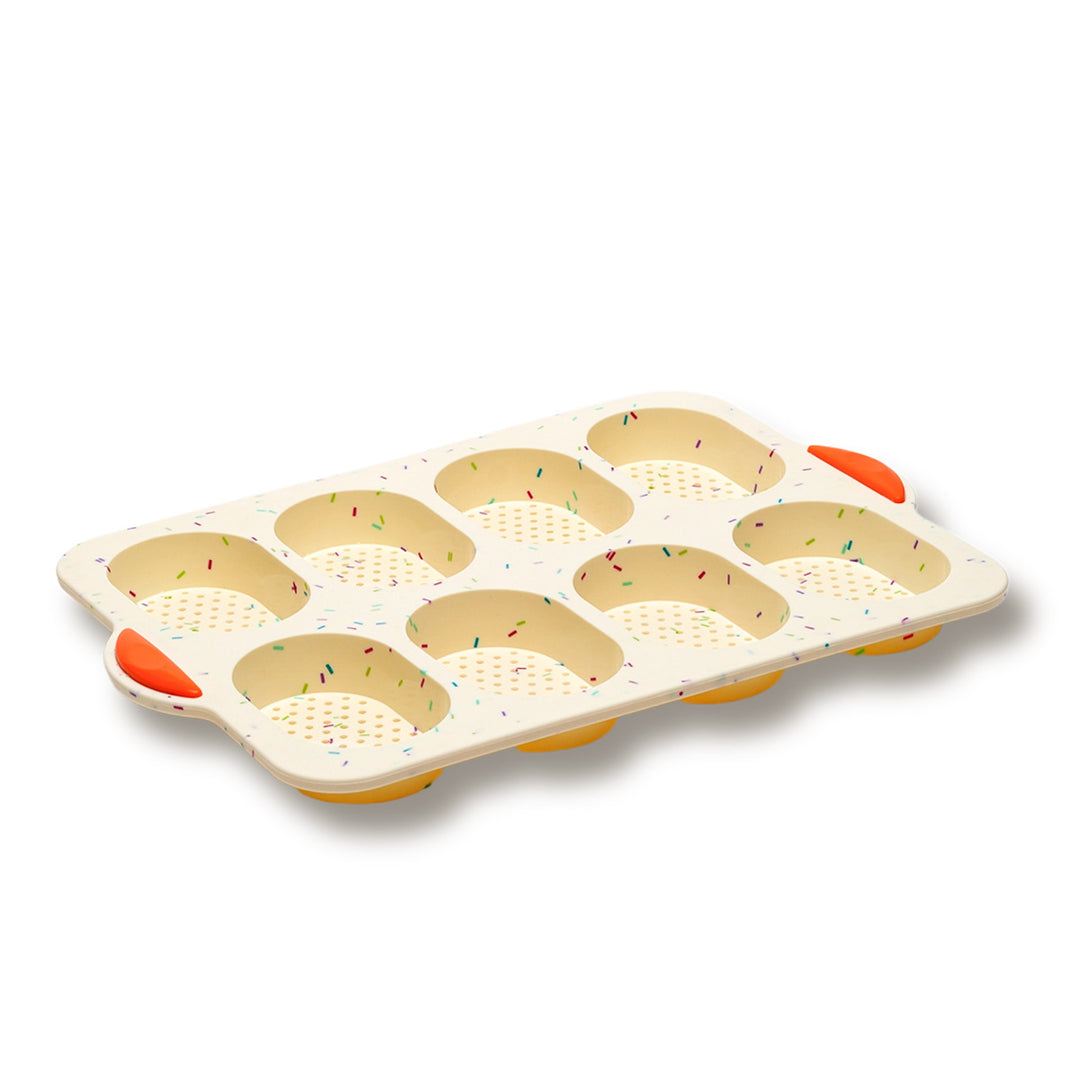 Silicone muffin baking pan with non-stick coating and practical handles Kalsten