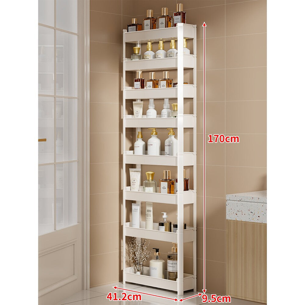 Slim Three-Tier Narrow Bathroom & Vanity Vertical Storage Shelf Organizer