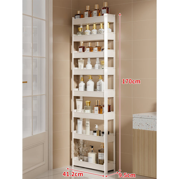 Slim Three-Tier Narrow Bathroom & Vanity Vertical Storage Shelf Organizer